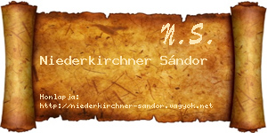 Niederkirchner Sándor névjegykártya